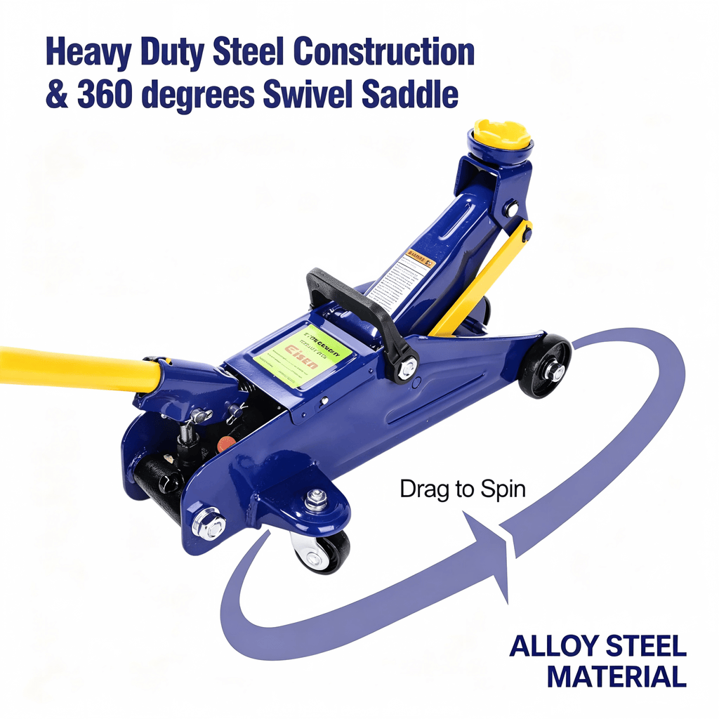 Aain 2 Ton Heavy Duty Floor Jack, Hydraulic Low Profile Trolley Service Floor Jack, Blue