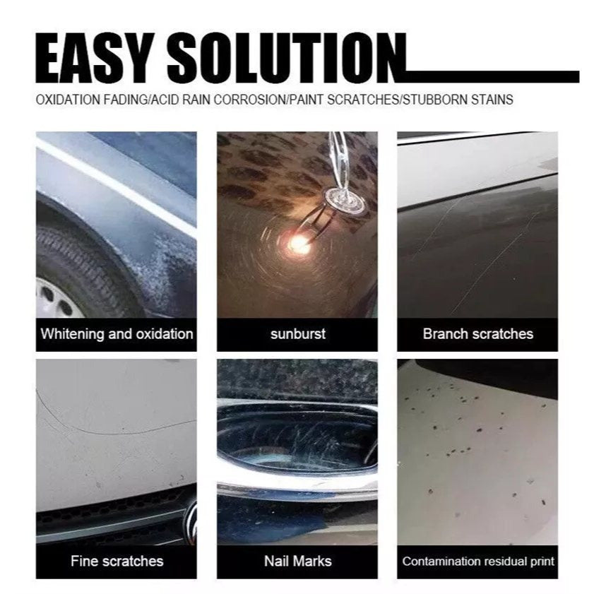 Car Scratch Remover Kit – Paint Scratch Repair Wax with Sponge & Towel, Deep Scratch Polish for All Vehicles