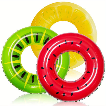 Glitter Donut Pool Float 3 Pack 32.5 Inch Inflatable Swim Ring Set – Strawberry Chocolate Mint Pool Tubes for Summer Pool Party, Birthday Decoration, Kids Teens & Adults