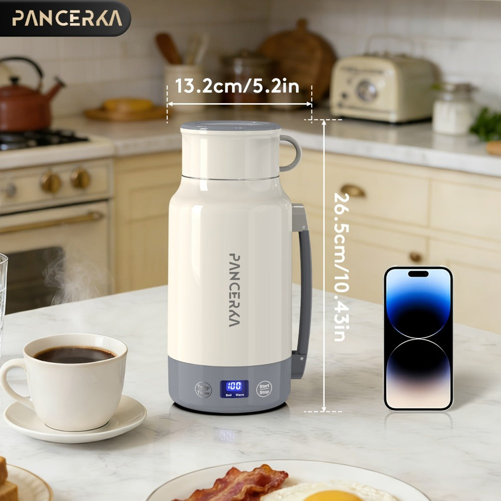 Portable Electric Kettle 400W – 1L 33.8oz Fast Heating 304 Stainless Steel Kettle with Smart Temperature Control, Boil & Warm Functions, Safe & Easy to Clean, Perfect for Travel & Home – Green, White