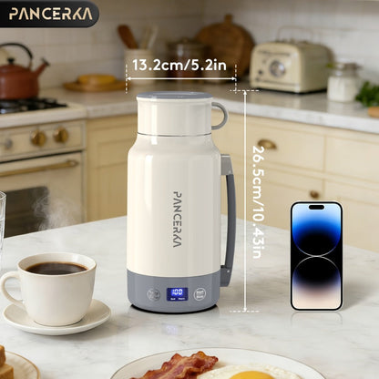 Portable Electric Kettle 400W – 1L 33.8oz Fast Heating 304 Stainless Steel Kettle with Smart Temperature Control, Boil & Warm Functions, Safe & Easy to Clean, Perfect for Travel & Home – Green, White