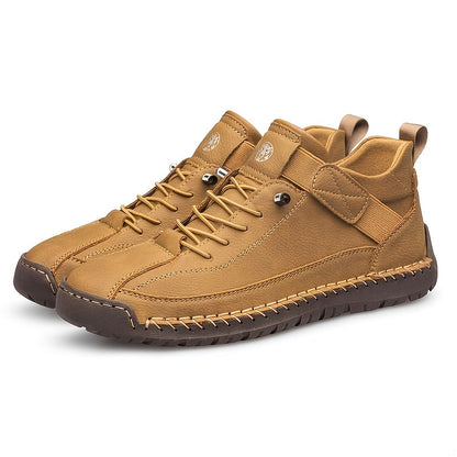 Men's High-Top Casual Ankle Boots - Elastic Closure and Rubber Sole