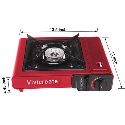 Portable Butane Camping Stove Single Burner – Compact Gas Cooker with Carrying Bag for Outdoor Cooking, Camping, Hiking, Fishing, Picnics & Korean BBQ | 2 Colors