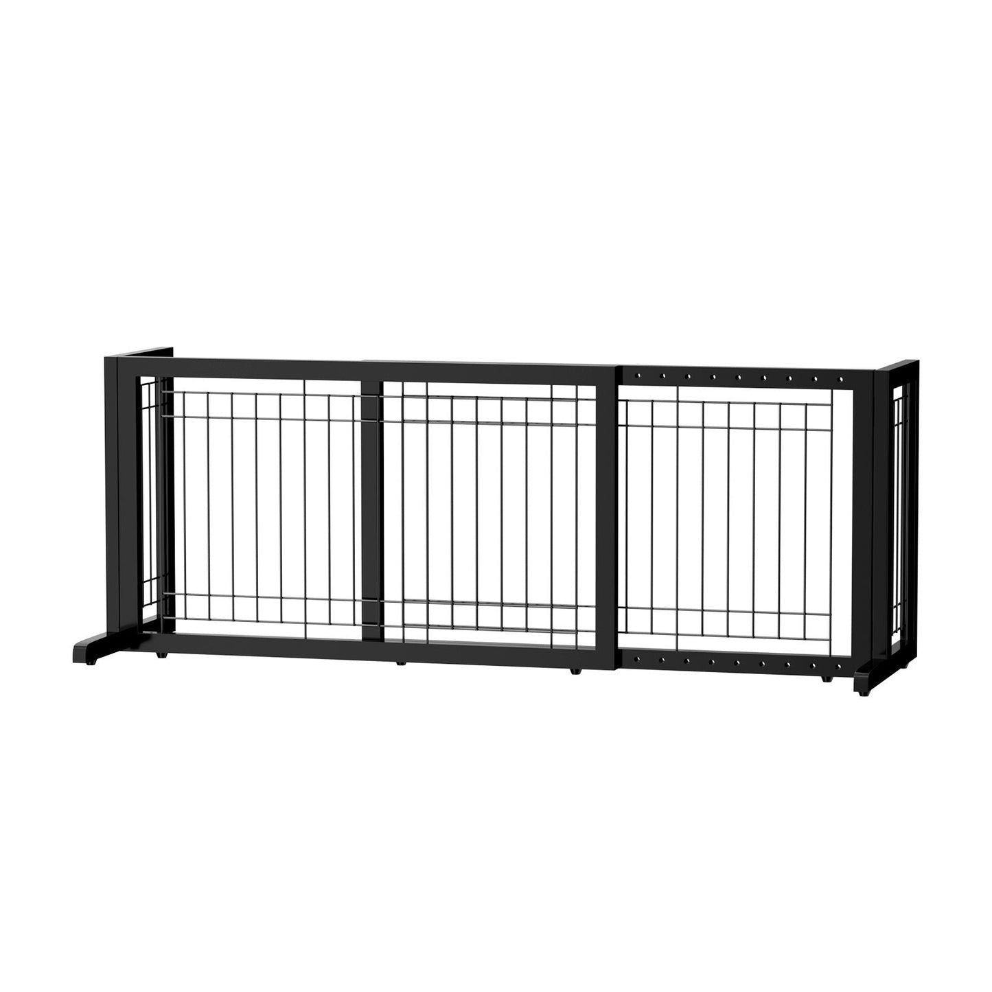 Freestanding Pet Gate for Dogs & Cats - Solid Wood Dog Gate for House, Adjustable 40" to 71" Wide, Indoor Dog Fence for Doorways Stairs Hallways, No-Drill Extra Wide Baby Gate