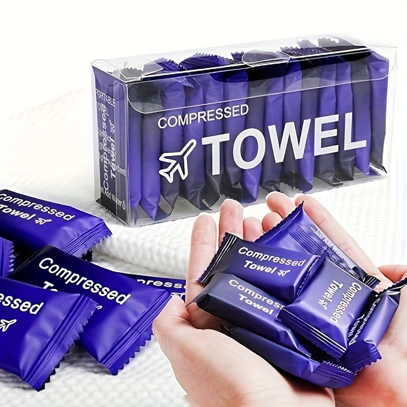 Compressed Towel Tablets 28 Pack - Disposable Magic Coin Tissue, Expandable Face Towel 11.8x9.4 Inch, Individually Wrapped Portable Paper Towel for Travel Camping Hiking Sport Gym Outdoor Emergency