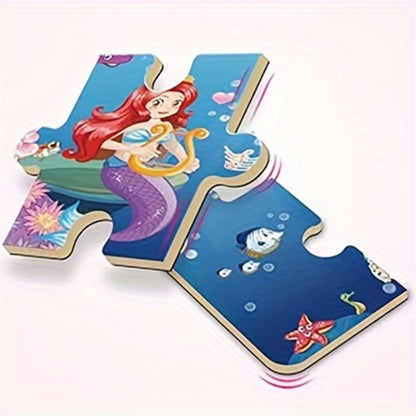 Magnetic Puzzle Book for Girls 3 4 5 6 – 3-in-1 Unicorn Mermaid Princess Travel Puzzles, 20 Pieces Folding Magnetic Jigsaw for Toddlers, Road Trip Car Airplane Activity, Birthday Gift for Little Girls
