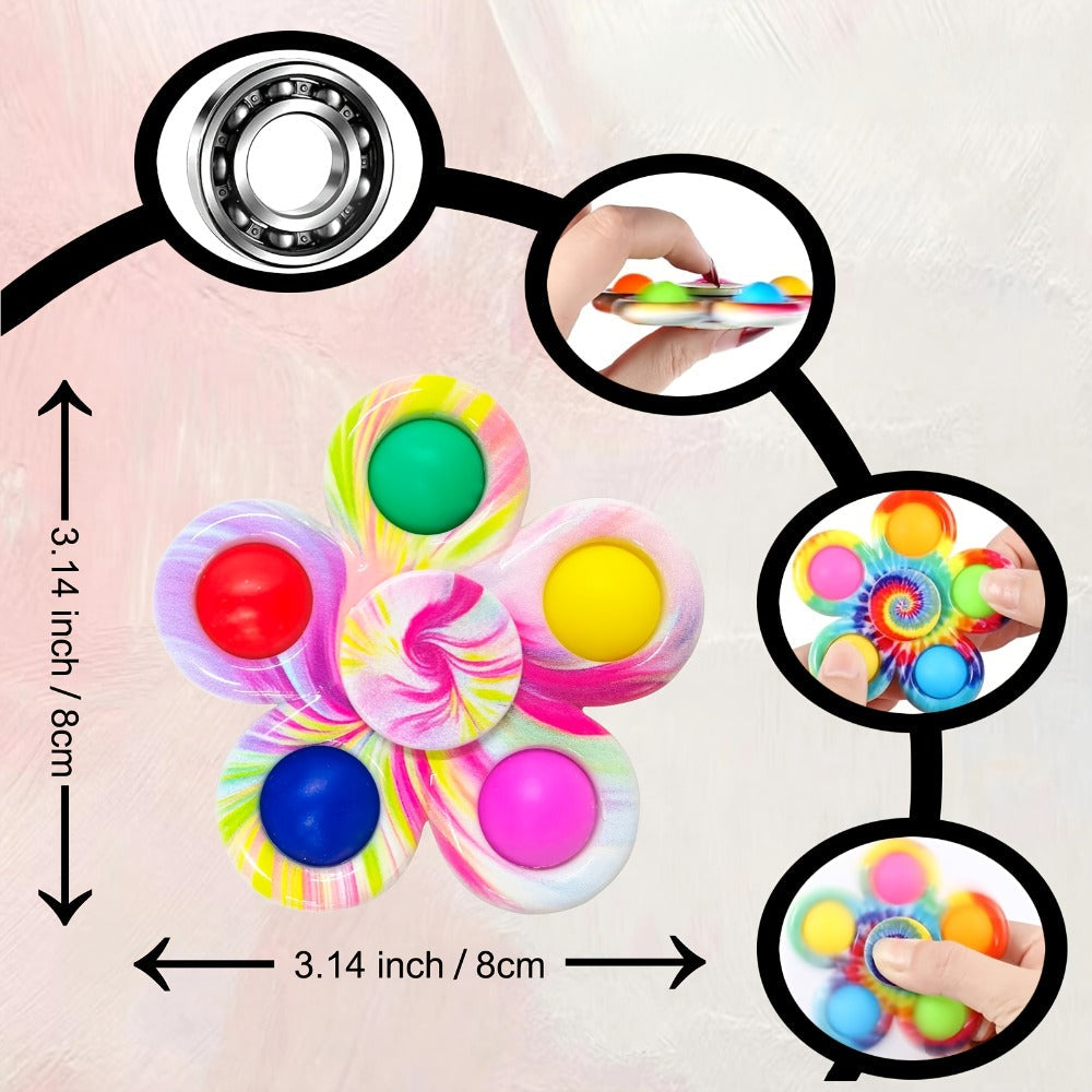 Fidget Spinners Bulk 32 Pack – Bubble Pop Sensory Spinner Toys for Kids Adults ADHD Anxiety Relief Classroom Rewards Birthday Party Favors Goodie Bag Fillers