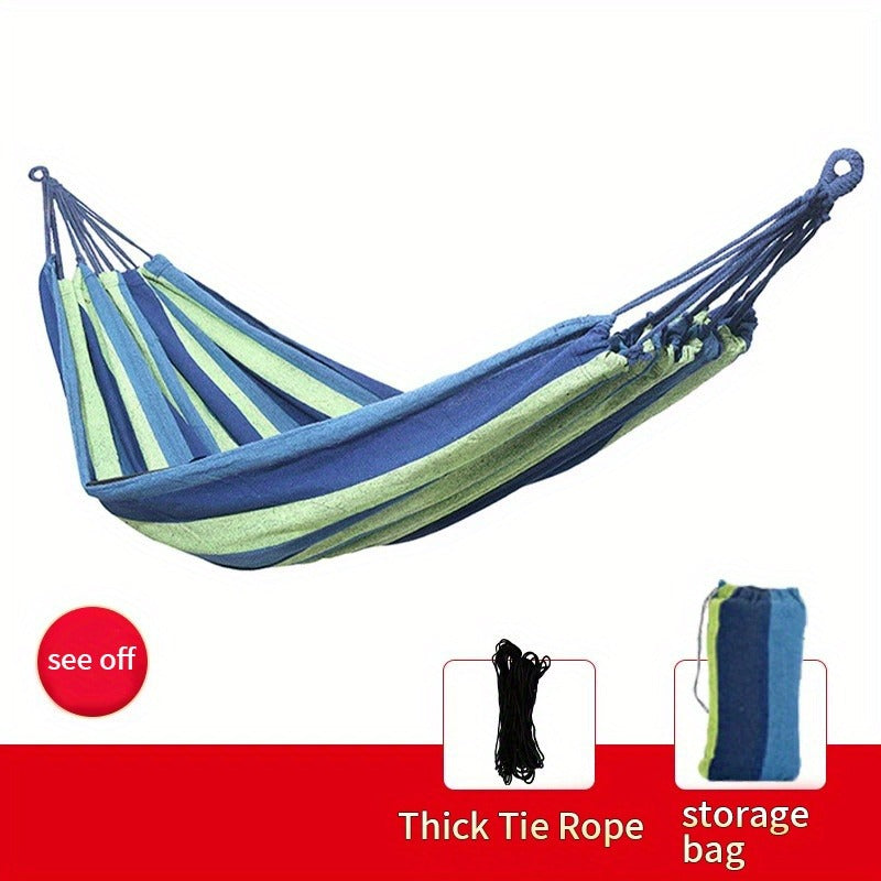 Camping Hammock Single Person Colorful Fabric Anti-Roll Design 330 lbs Capacity with Tree-Friendly Straps Portable Carrying Bag Outdoor Indoor Backyard Lounging