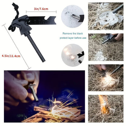 Survival Gear Kit Emergency Tool Set – Outdoor Multifunctional Camping Axe, Survival Shovel & Flint Fire Starter, 12pcs Basic or 158pcs Full Kit for Hiking, Hunting, Earthquake & Outdoor Adventures
