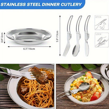 15-Piece Camping Cookware Set with Non-Stick Aluminum Alloy Pots & Pans – Portable Outdoor Cooking Kit with Kettle, Frying Pan, Cooking Pot, Plates, Cups, Folding Cutlery & Storage Bags – Perfect Father's Day Gift