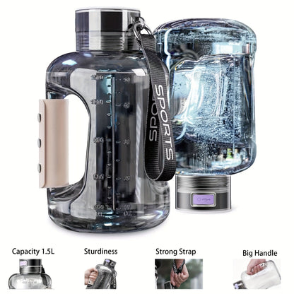 Hydrogen Water Bottle 1.5L with SPE PEM Technology – Portable Water Ionizer Generator, Hydrogen-Rich Water in 5 Minutes for Home, Office, Travel & Outdoor
