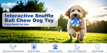 Snuffle Ball Dog Toy - Interactive Foraging Treat Dispenser & Slow Feeder Puzzle Toy for Small Medium Large Dogs, Snuffle Mat Ball for Mental Stimulation, Puppy Enrichment Toy, No Battery Required