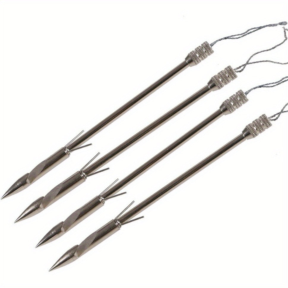 Stainless Steel Slingshot Fishing Arrowheads 12-Pack, Bowfishing Arrow Tips for Slingshot Bow Fishing & Target Practice, Detachable Broadhead Darts with Fishing Line Hole - Replacement Shooting Points
