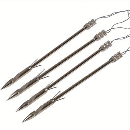 Stainless Steel Slingshot Fishing Arrowheads 12-Pack, Bowfishing Arrow Tips for Slingshot Bow Fishing & Target Practice, Detachable Broadhead Darts with Fishing Line Hole - Replacement Shooting Points