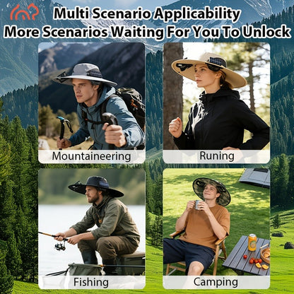 Solar Powered Dual Fan Sun Hat with USB Charging – Adjustable Strap, Breathable Mesh Design, High Airflow, Long Battery Life, Ideal for Fishing Hiking Camping Gardening Outdoor Work