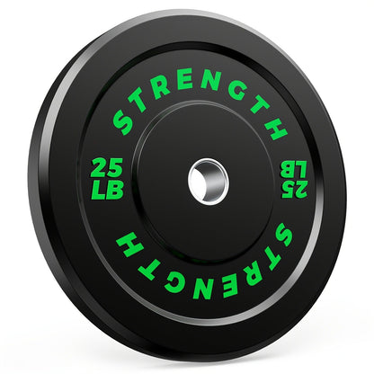 Bumper Plates – Rubber Olympic Weight Plates 10–45 lbs, 2-Inch Steel Center Ring, for Strength Training & Weightlifting, Home Gym Barbell Discs