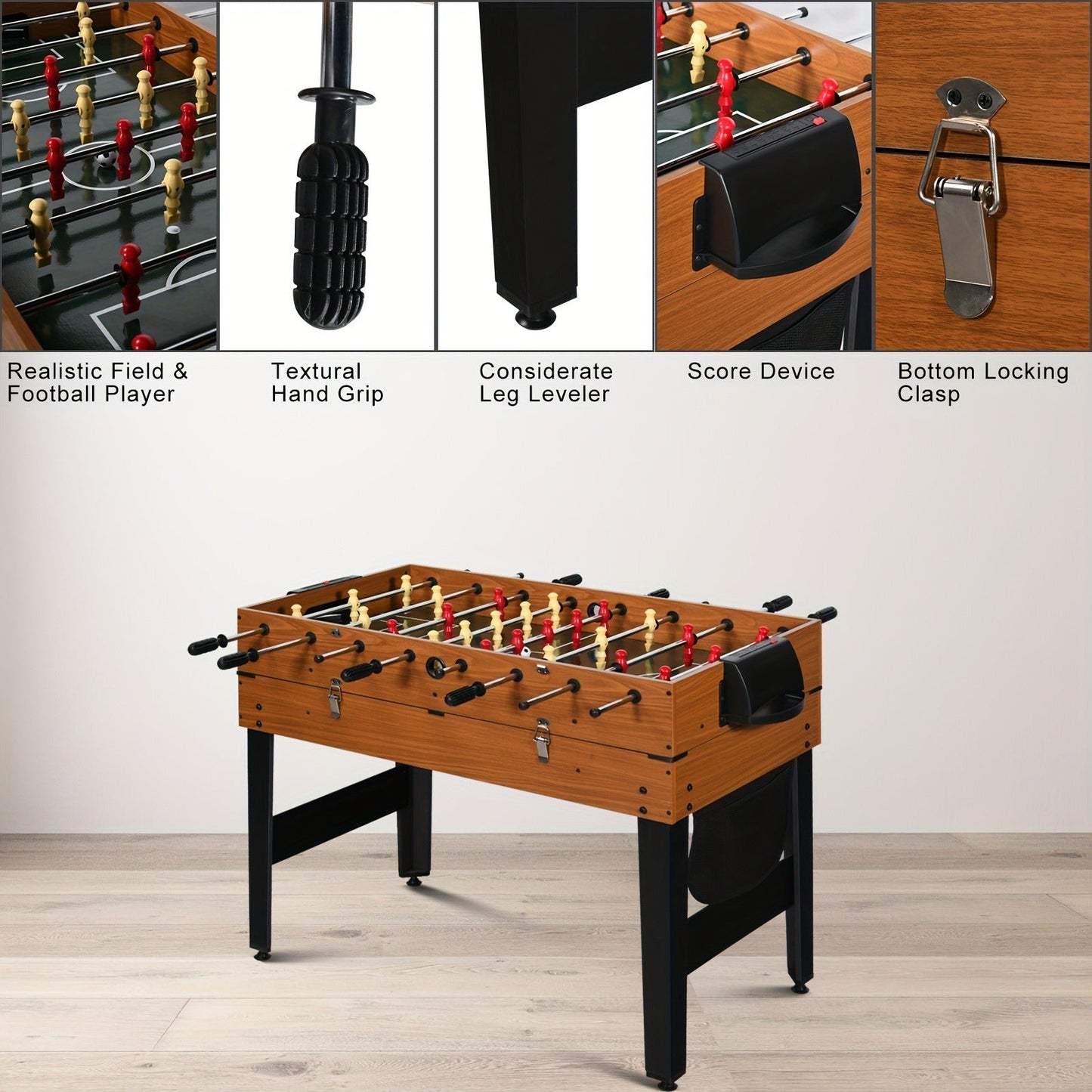 7-in-1 Multi Game Table Combo Set Foosball Hockey Ping Pong Billiards Chess for Home Game Room