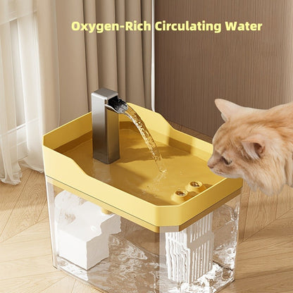 Pet Water Fountain Automatic 4-Stage Filtration – Ultra-Quiet USB Powered Circulating Fresh Water Dispenser with Visible Water Level Window, No Battery Needed, for Cats & Dogs | Home & Travel