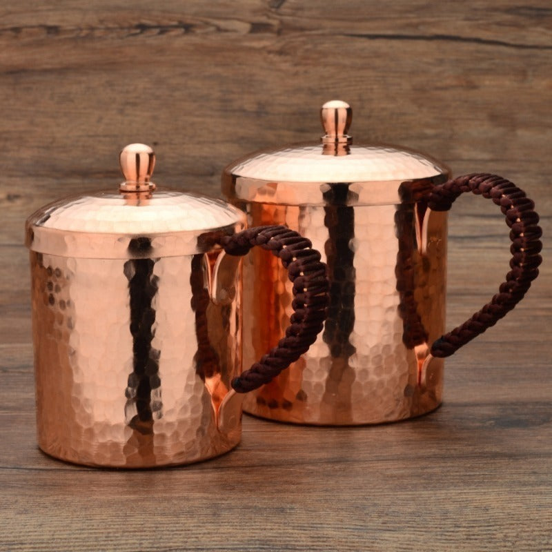 Moscow Mule Mug Hammered Copper 550ML – 100% Handcrafted Pure Solid Brass Cup with Rose Gold Finish | Heavy Gauge Traditional Cocktail Mug for Moscow Mule, Beer & Cold Drinks
