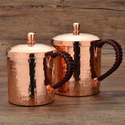 Moscow Mule Mug Hammered Copper 550ML – 100% Handcrafted Pure Solid Brass Cup with Rose Gold Finish | Heavy Gauge Traditional Cocktail Mug for Moscow Mule, Beer & Cold Drinks