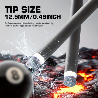 Carbon Fiber Pool Cue Stick Low Deflection Billiard Cue with 11.8mm 12.5mm Tip Pro-Taper Shaft Canadian Maple Butt Extension Compatible Professional Pool Cues for Competitive Play and Tournament Use