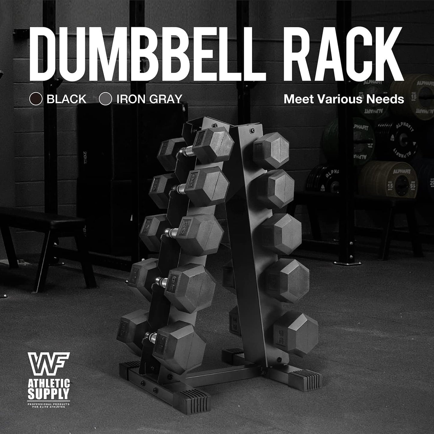 Dumbbell Rack A-Frame 5-Tier Heavy Duty Weight Storage Stand – Space-Saving Vertical Dumbbell Holder for Home Gym, Holds 5-25LB Hex & Rubber Dumbbells