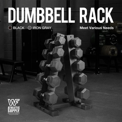 Dumbbell Rack A-Frame 5-Tier Heavy Duty Weight Storage Stand – Space-Saving Vertical Dumbbell Holder for Home Gym, Holds 5-25LB Hex & Rubber Dumbbells