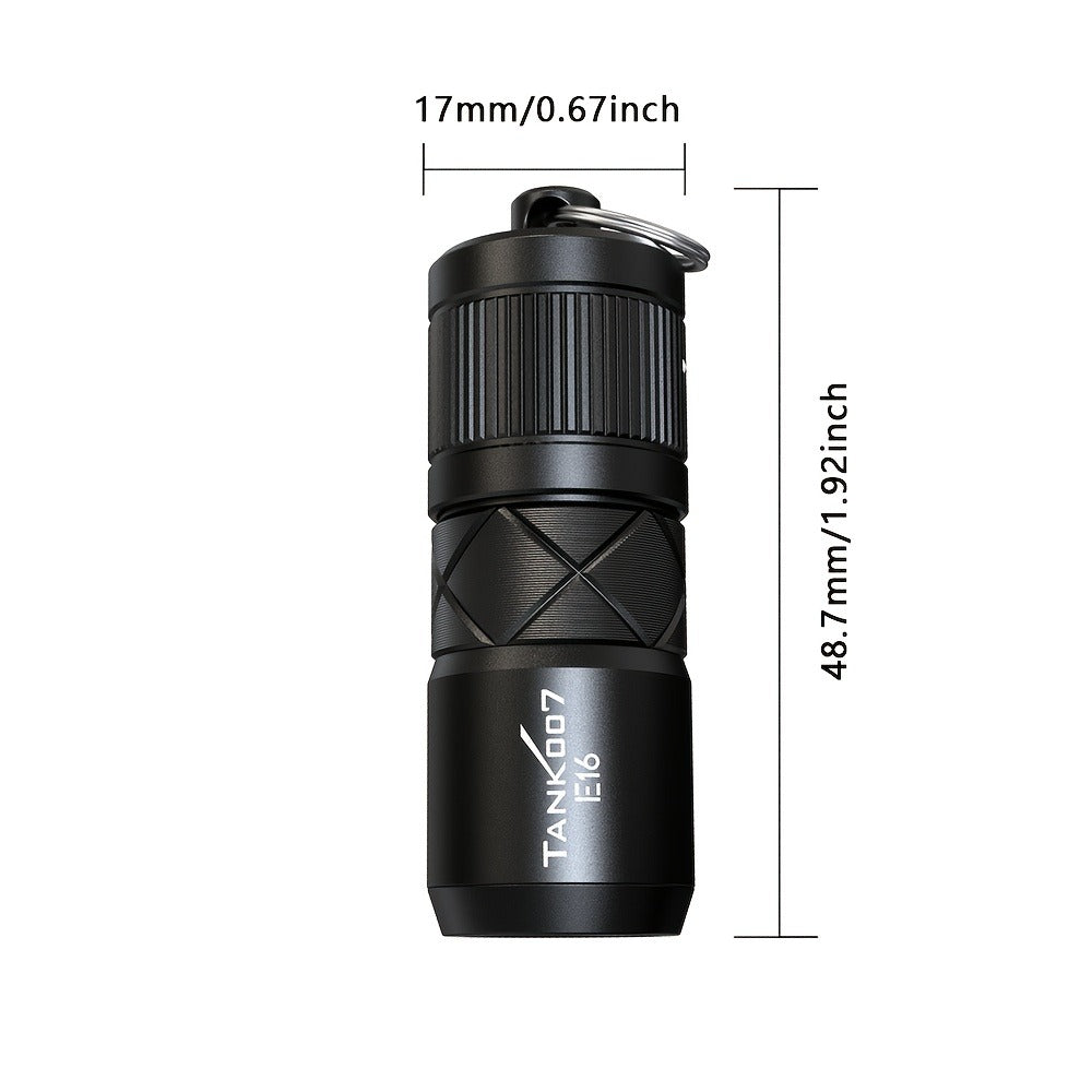 Magnetic EDC Flashlight Tank 007 E16 – Type-C Rechargeable Mini Zoomable LED Torch, Lithium Polymer Battery, Compact Aluminum Alloy Design for Outdoor & Indoor Use