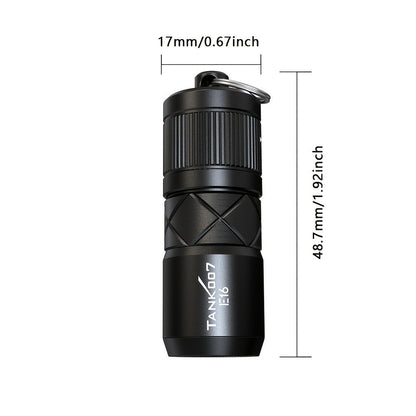 Magnetic EDC Flashlight Tank 007 E16 – Type-C Rechargeable Mini Zoomable LED Torch, Lithium Polymer Battery, Compact Aluminum Alloy Design for Outdoor & Indoor Use