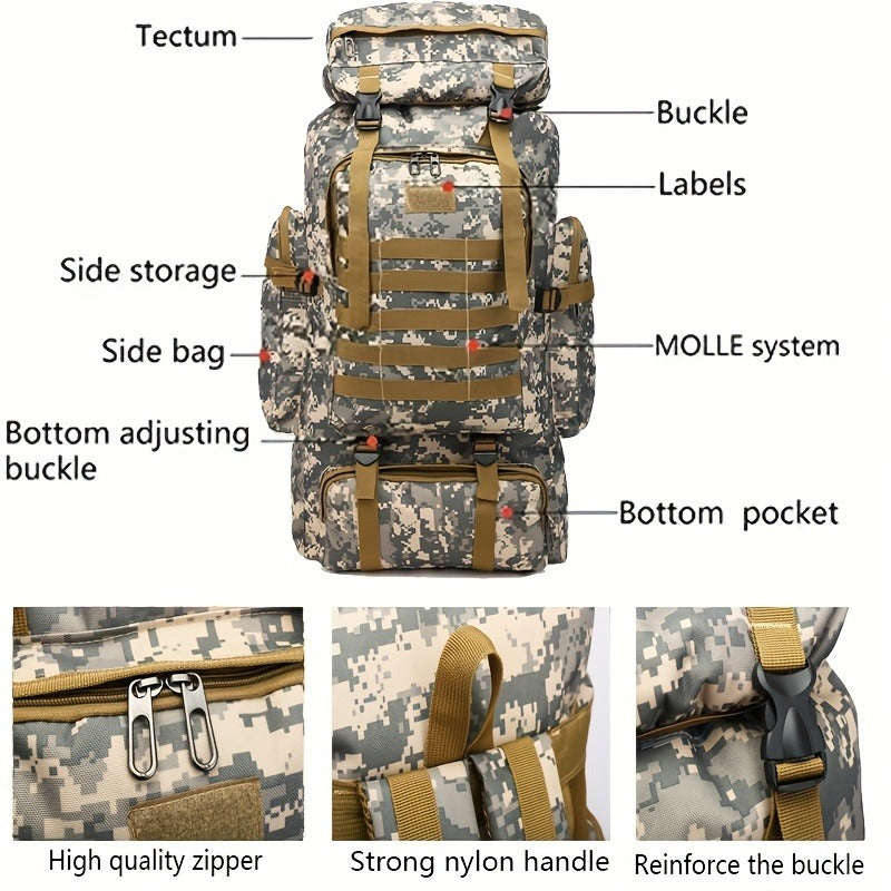 Tactical Backpack for Men & Women – Lightweight Packable Hiking Backpack 21L, Multi-Compartment Camping Rucksack with Adjustable Straps, Waterproof Outdoor Daypack for Camping, Trekking & Travel