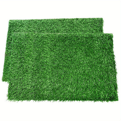 Dog Potty Training Grass Mat - 2 Pack Washable Artificial Turf Pad with Odor Control & Drainage, Reusable Indoor Outdoor Pet Pee Mat for Puppies & Adult Dogs