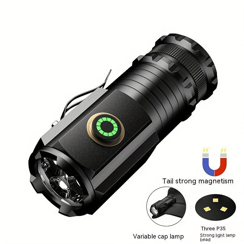 Magnetic LED Flashlight, 3000 Lumen Super Bright Rechargeable Torch with Strong Magnet Base, 300M Long Range Flood Beam for Outdoor, Camping, Household & Emergency Use