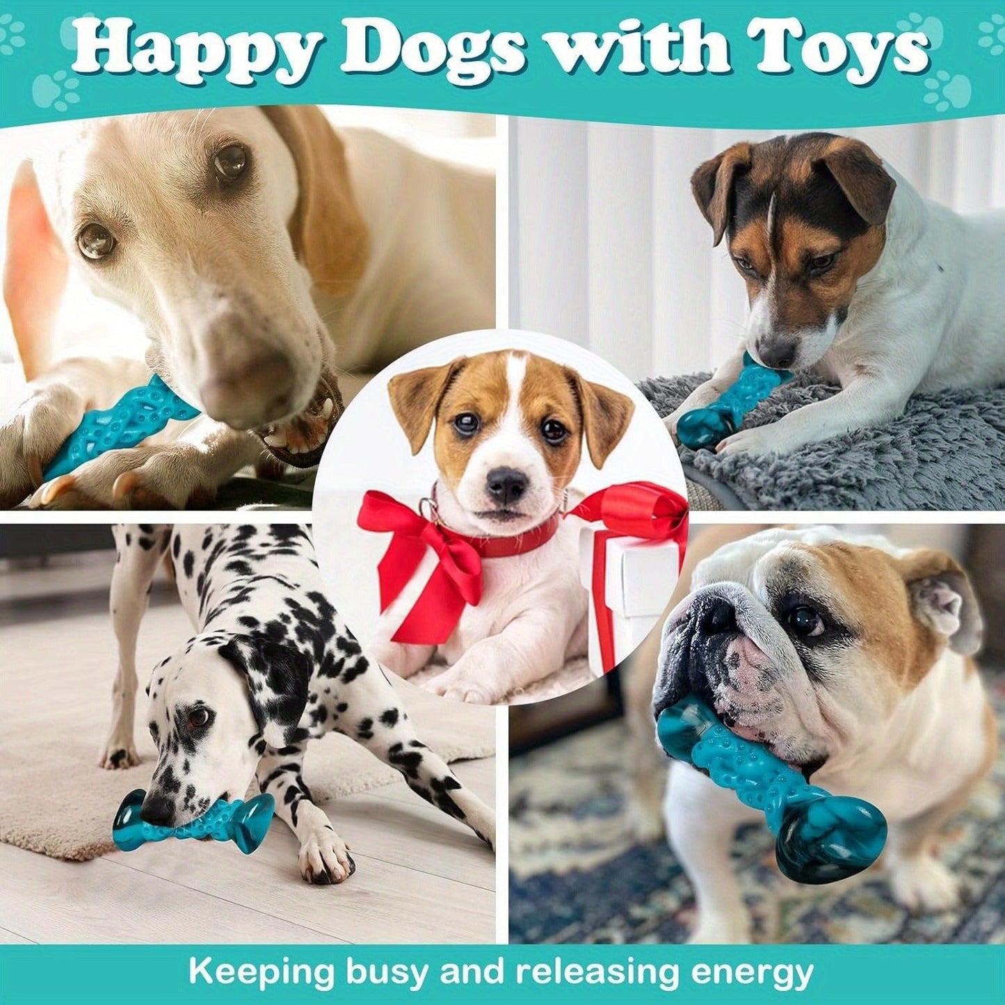Indestructible Dog Chew Toy Nylon Bone for Aggressive Chewers - Tough Durable Dog Bone for Super Chewers, Long Lasting Chew Toys for Medium Large Breed Dogs, Teeth Cleaning & Boredom Relief