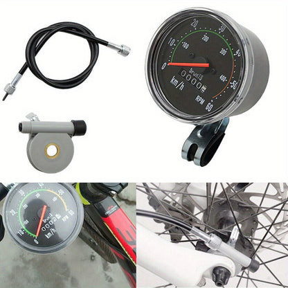 Bicycle Speedometer Classic Chrome Bezel Kit - Black, Left/Right Mountable, Fits 26/27.5/28/29 Inch Handlebars, General Bike & Exercycle