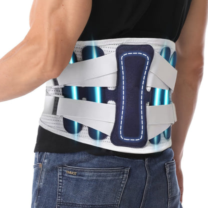 Lumbar Support Belt for Men & Women – Adjustable Lower Back Brace with Aluminum Alloy Reinforcement, Breathable Hook-and-Loop Waist Support for Gym, Office, Warehouse & Heavy Labor (M–XXXL)