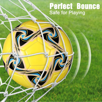 Soccer Balls Bulk 6 Pack Size 5 with Pump Official Size Indoor Outdoor Training Match Practice Game Balls for Kids Adults School Team Charity Donation Sport Gift