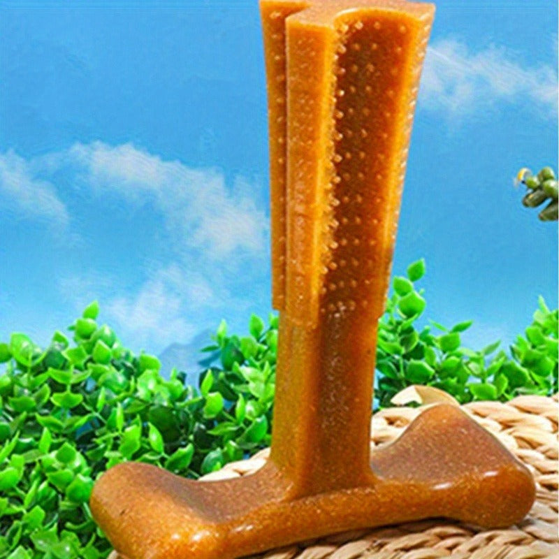 Dog Dental Chew Toy T-Shape with Textured Ridges & Ergonomic Grip – Non-Splintering Durable Chew Toy for Aggressive Chewers, Teething Puppies & Adult Dogs, Promotes Oral Health & Clean Teeth