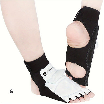 Taekwondo Sparring Gear Set Half Finger Gloves Hand & Foot Protectors with Wrist Wraps & Ankle Support for Boxing Kickboxing Men Women