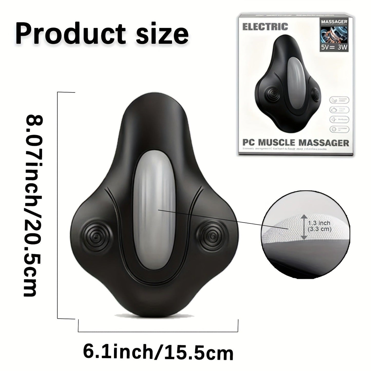 Pelvic Floor Trainer Electric Massage Cushion – 6 Vibration Modes, Wireless Rechargeable, Hip & Leg Muscle Training for Men Women, Home Gym Office Use
