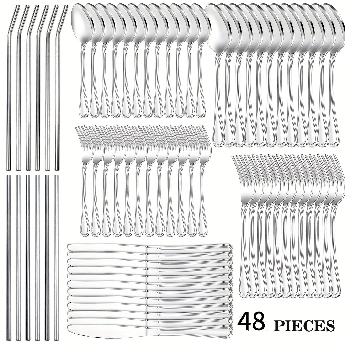 Stainless Steel Flatware Set – Vintage Royal Golden & Silver Silverware Set for 6, Rust-Resistant Dishwasher Safe Cutlery with Forks, Spoons & Knives – Available in 30 / 48 / 60 / 84 Piece Sets