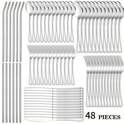 Stainless Steel Flatware Set – Vintage Royal Golden & Silver Silverware Set for 6, Rust-Resistant Dishwasher Safe Cutlery with Forks, Spoons & Knives – Available in 30 / 48 / 60 / 84 Piece Sets