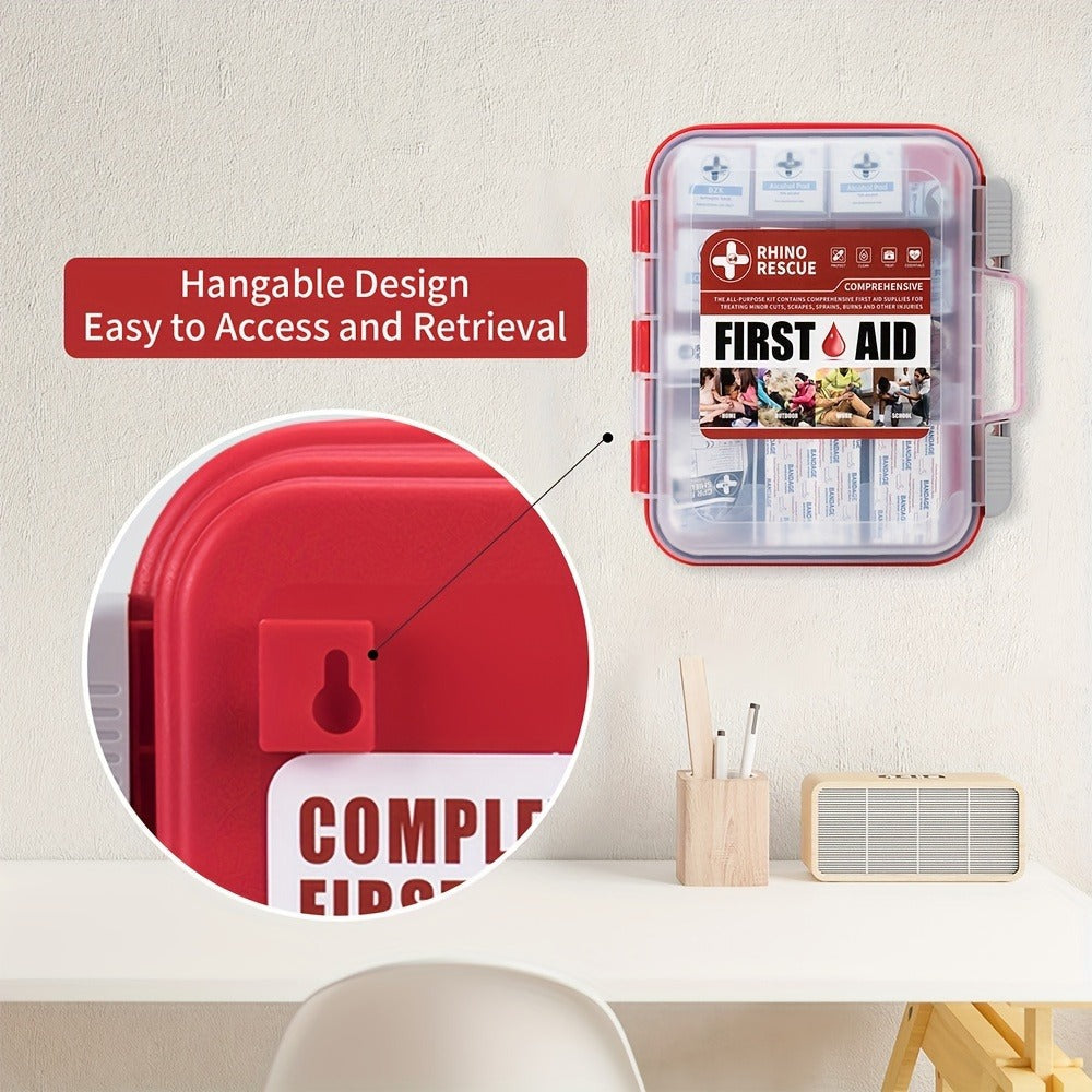 OSHA First Aid Kit All-Purpose – Premium Medical Supplies for Home, Office, Outdoor & Emergency Use with Bandages, Gauze, Burn Gel, Cold Pack & Gloves, OSHA Compliant Professional Kit