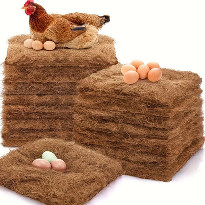 Chicken Coop Nesting Box Pads 12x12" – Natural Egg-Laying Bedding Material for Hen House, Reusable Nest Box Liner for Most Chicken Coops & Bird Nests, 4/5/8/13pcs Sets