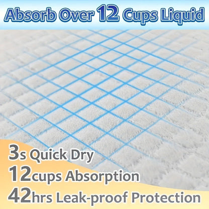 Puppy Pads XXL & XL Super Absorbent – Leak-Proof & Odor-Resistant Pet Training Pads for Potty Training & Accident Management, Home Use, 50 / 100 / 200 Count (23.62" or 28x34 Inch)