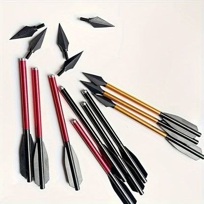 Broadhead Mini Crossbow Bolts 6pcs | 6.7 Inch Aluminum Alloy Archery Arrows with Sharp Tips for 50-80 Lbs Mini Crossbow – Multiple Colors for Adult Shooting, Hunting & Target Practice