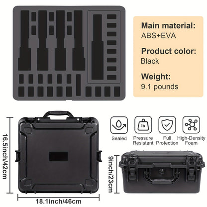 Hard Pistol Case Holds 5 Handguns & 30 Magazines - Lockable Travel Gun Case with Pre-Cut Foam, Silica Gel Canister, ABS Hard Shell, Multiple Pistol Storage Box for Handguns Under 11 Inches