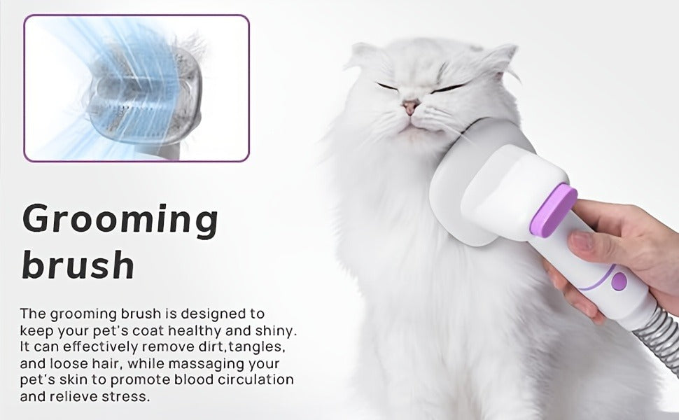 Dog Grooming Vacuum Kit 4-in-1 – Pet Hair Vacuum with Electric Clipper, Grooming Brush & Deshedding Tools, 2.5L Large Dust Cup, 10kPa Suction, Low Noise, 4 Comb Sizes (Model G2-W2)