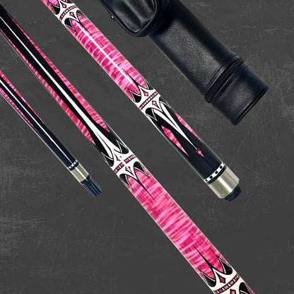 2-Piece Carbon Fiber Billiard Cue – Unisex Pool & Snooker Cue Stick, Low Deflection, Pink or Blue – Perfect Gift for Dad, Husband & Snooker Enthusiasts, Christmas & Holiday Gift