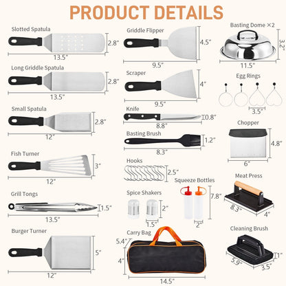 Backpacking Cookware Mess Kit 19/27pcs – Non-Stick Pot Pan Kettle with Stainless Steel Cutlery, Lightweight Camping Cook Set for Open Fire, Hiking & Outdoor Cooking