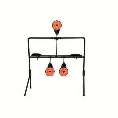 Shooting Target Stand with 4 Rotating Targets - Metal Frame Practice Target for Indoor & Outdoor Training, Airsoft BB Gun Pellet Pistol Archery Slingshot Shooting Range Accessories, Size 22-38